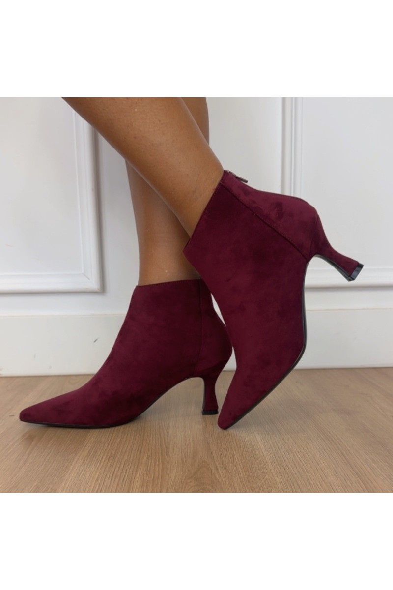 Botín tacón chupete burdeos