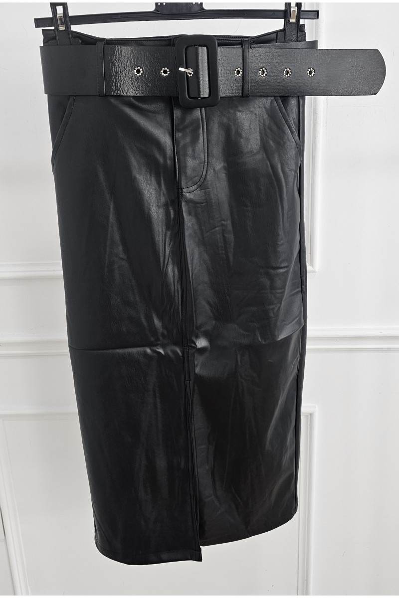 Falda polipiel lápiz