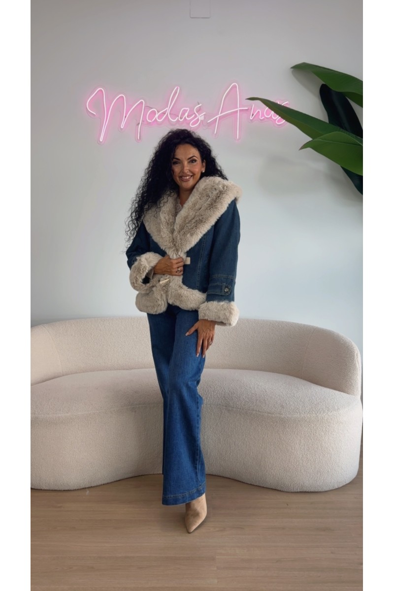 Abrigo vaquero pelo beig