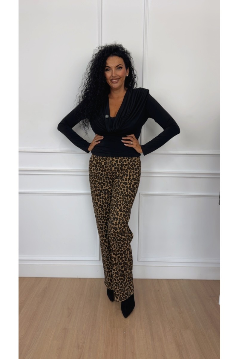 Vaquero palazzo animal print