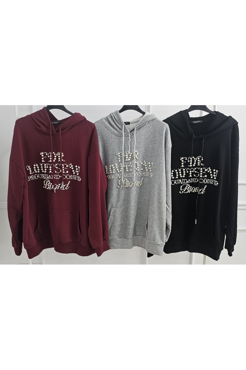 Maxi sudadera perlas
