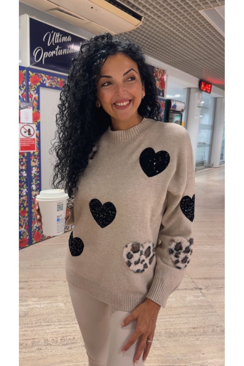 Jersey cuore glitters