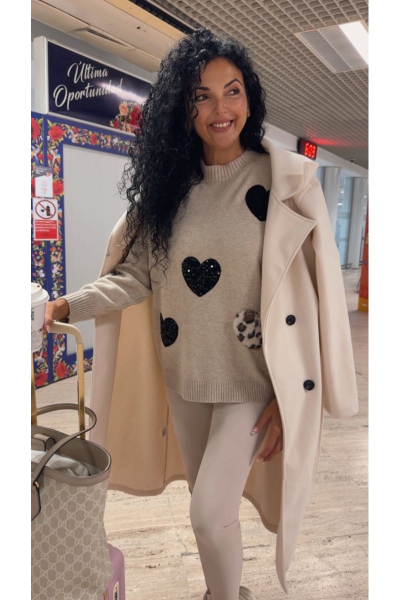 Jersey cuore glitters