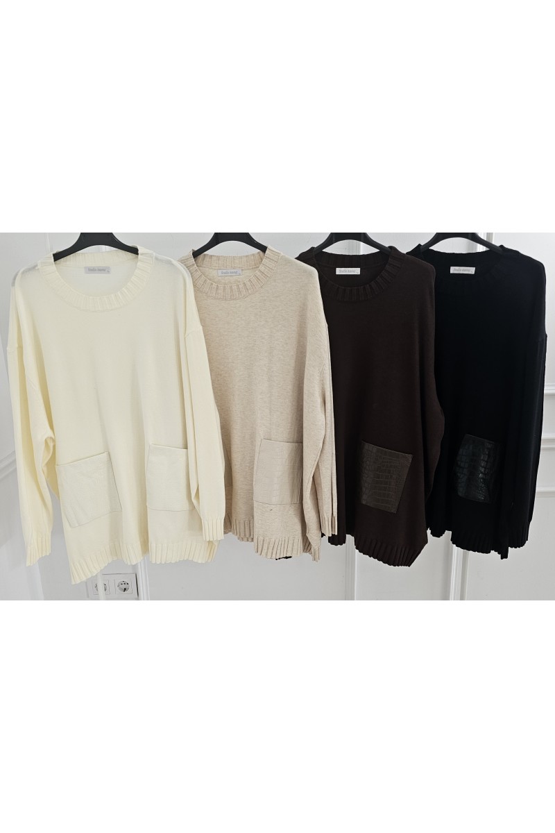 Maxi jersey bolsillos pitón