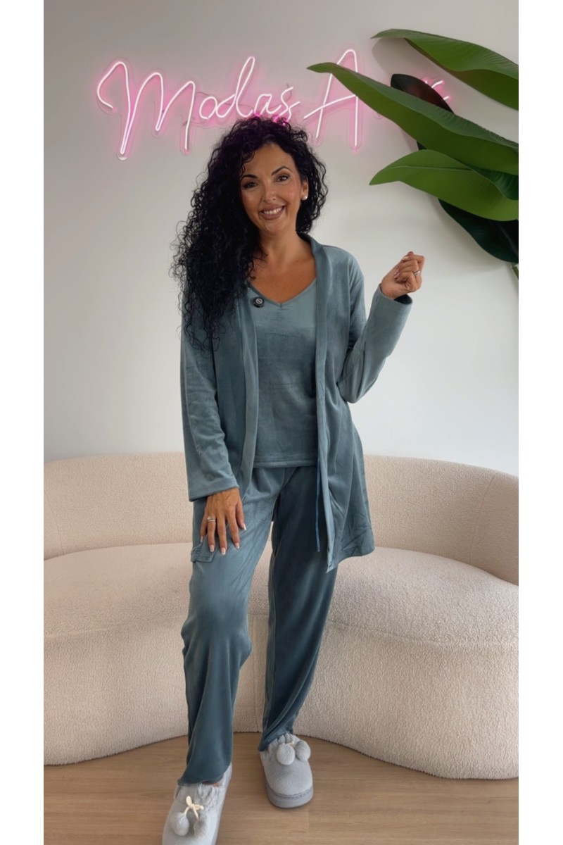 Pijama 4 piezas aterciopelado