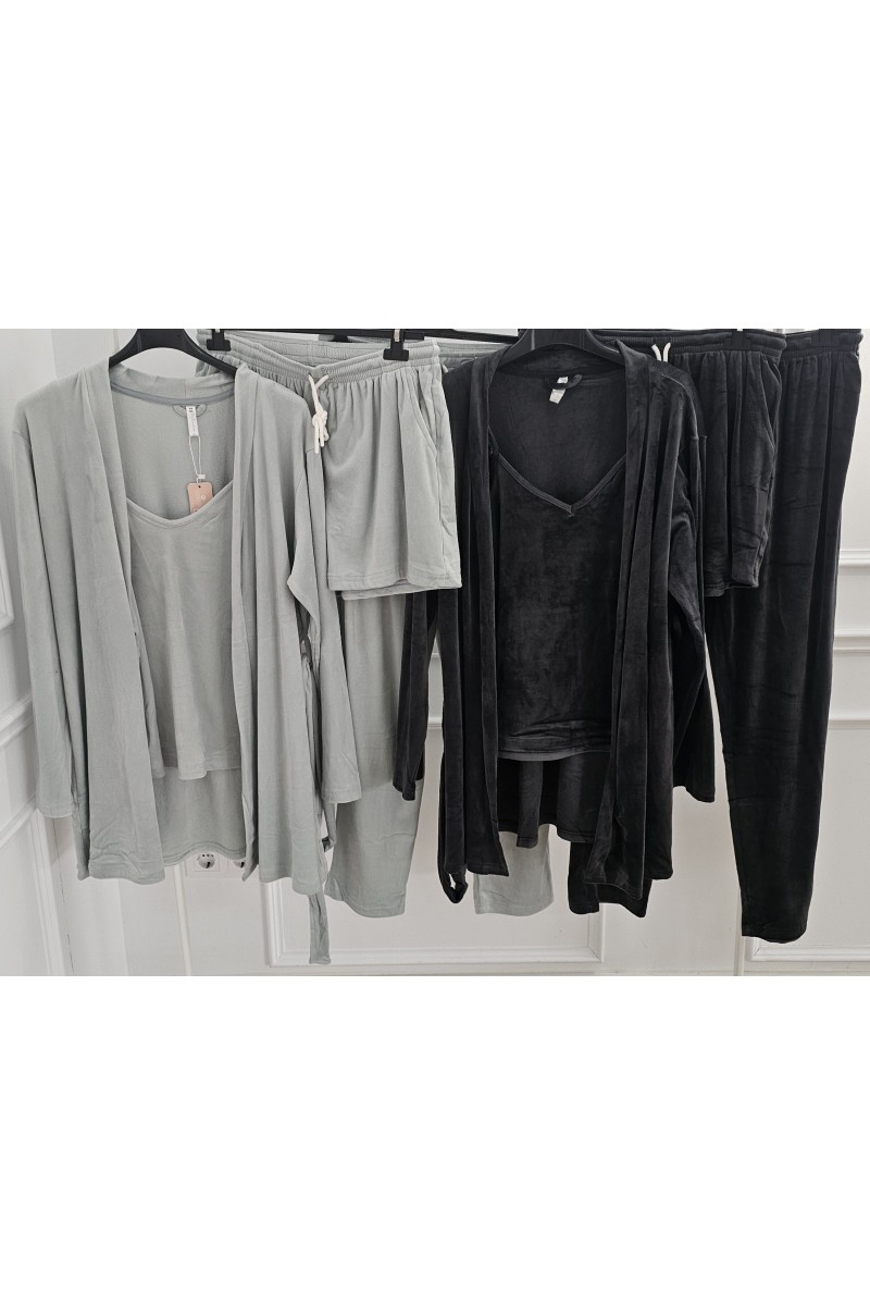 Pijama 4 piezas aterciopelado