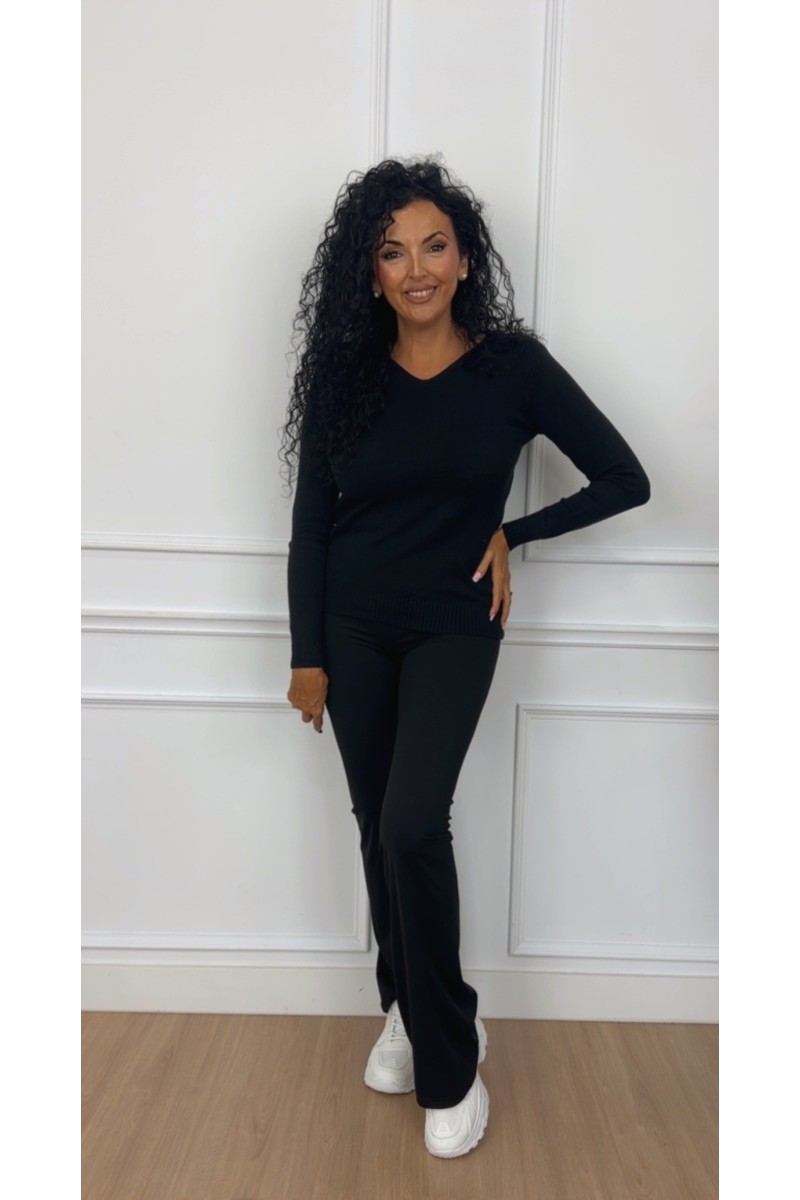 Jersey básico cuello pico