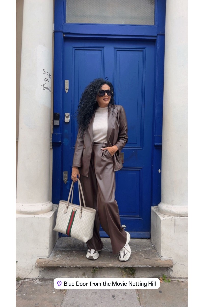 Pantalón palazzo polipiel