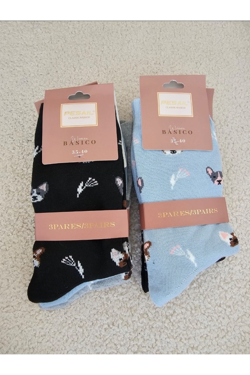 Calcetín perrito pack 3