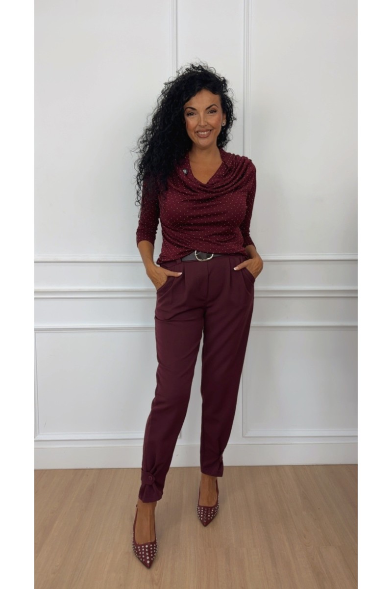 Pantalón bombacho botón