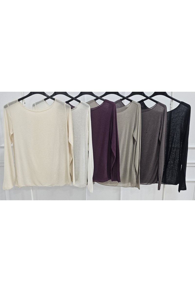 Camiseta cashmere cuello barco