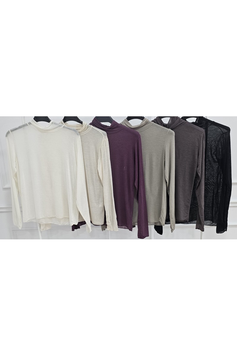 Camiseta cashmere cuello alto