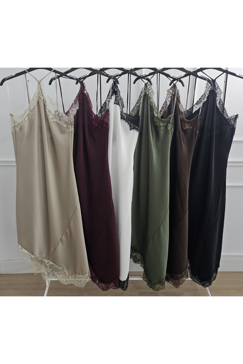 Vestido lencero cuello halter promoción