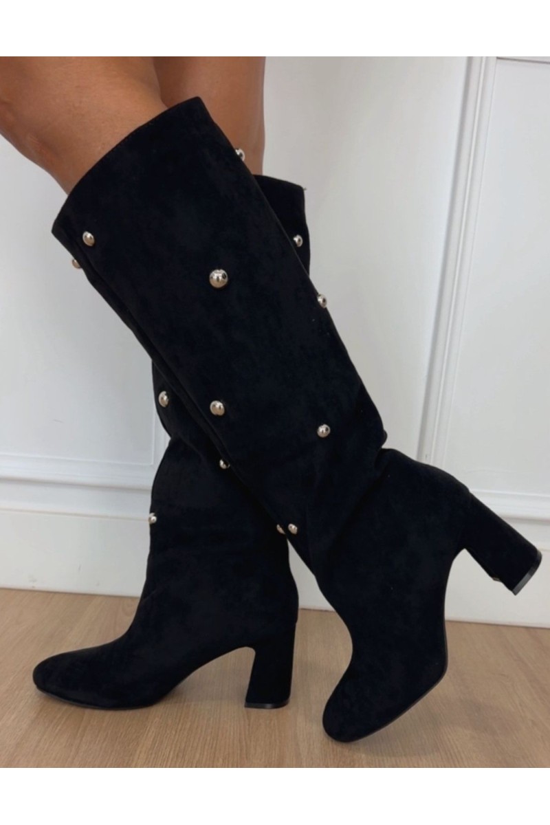 Botas caña alta tacha black