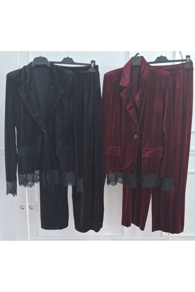 Traje chaqueta terciopelo lencero