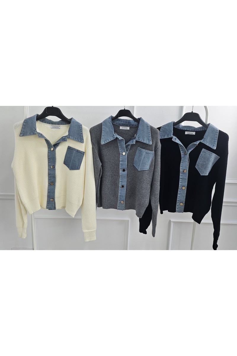 Chaqueta combi jeans