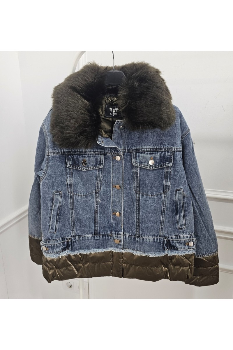 Chaqueta vaquera combi acolchada