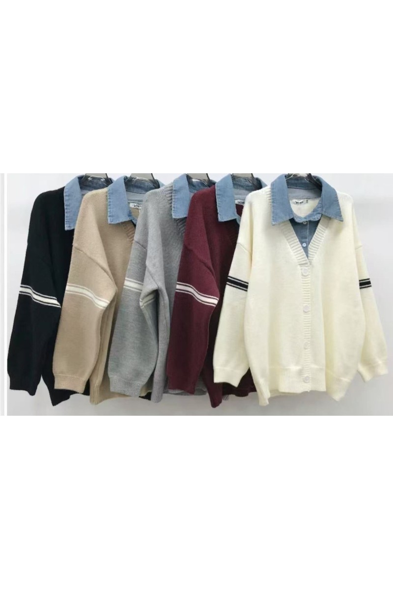 Maxi chaqueta combi franja