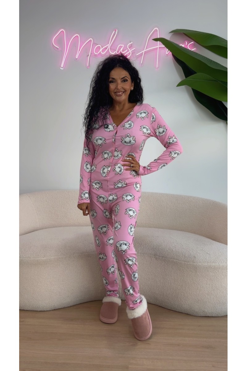 Pijama mono gatita presumida