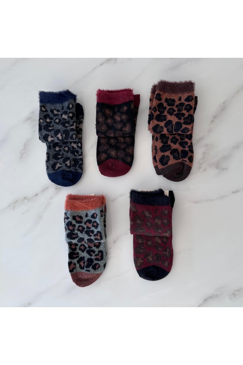 Pack de 3 calcetines de lana animal print