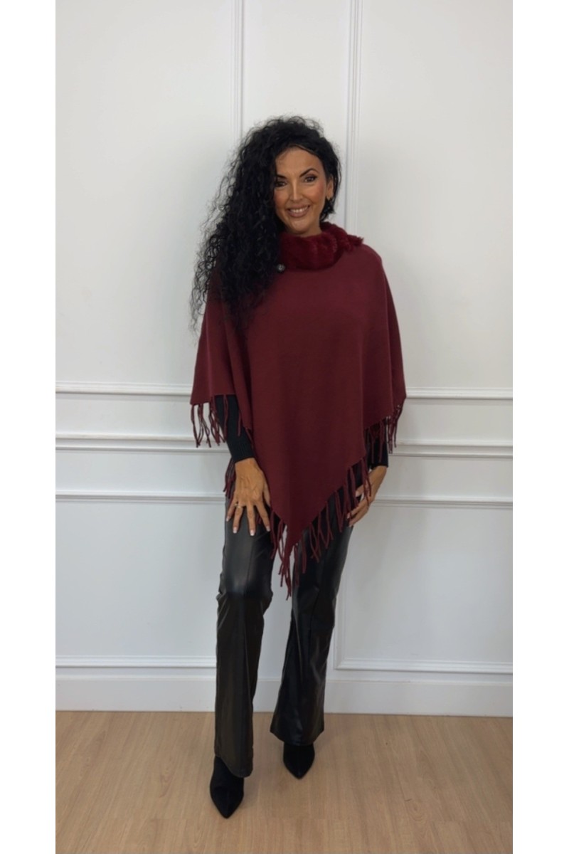 Poncho flecos pelo