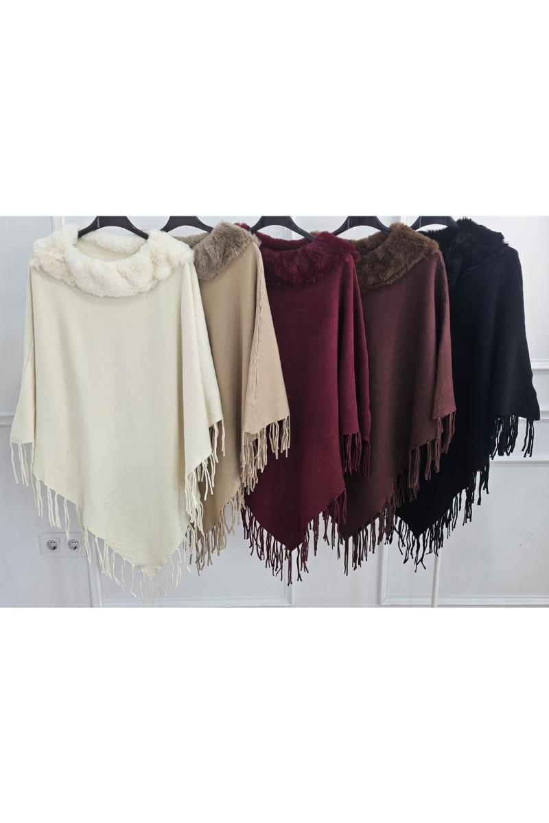 Poncho flecos pelo