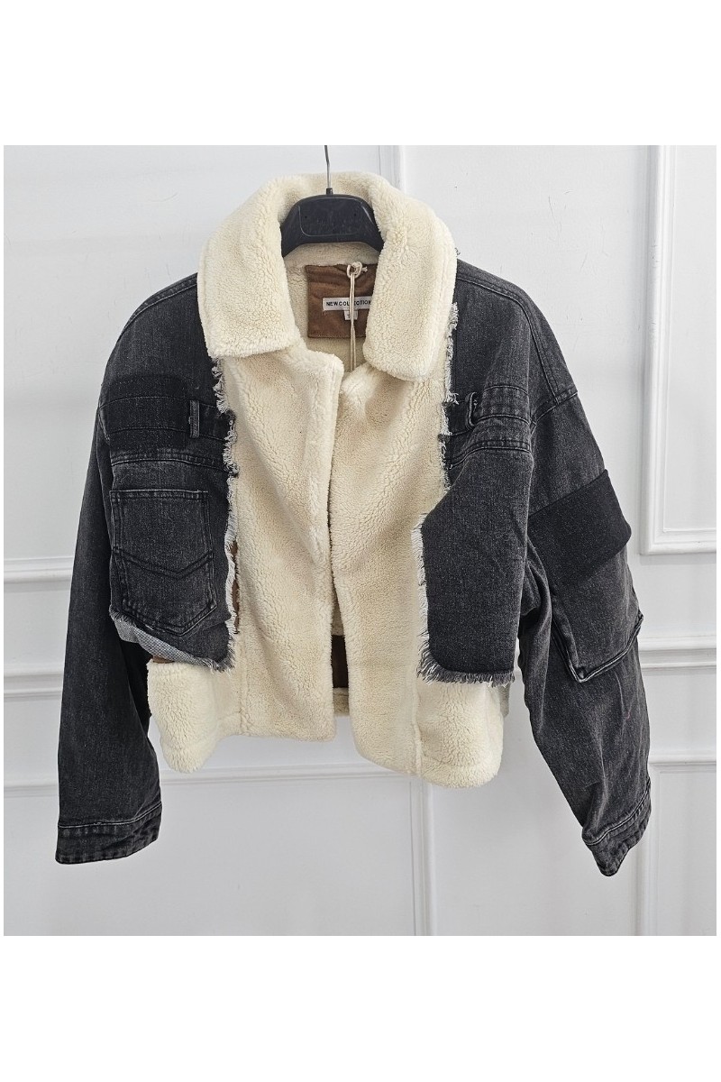 Chaqueta vaquera combinada cargo