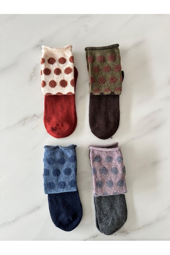 Calcetines lana topitos pack de 3