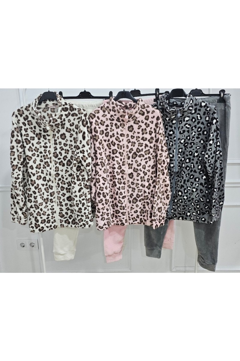 Pijama coralina polar leopardo