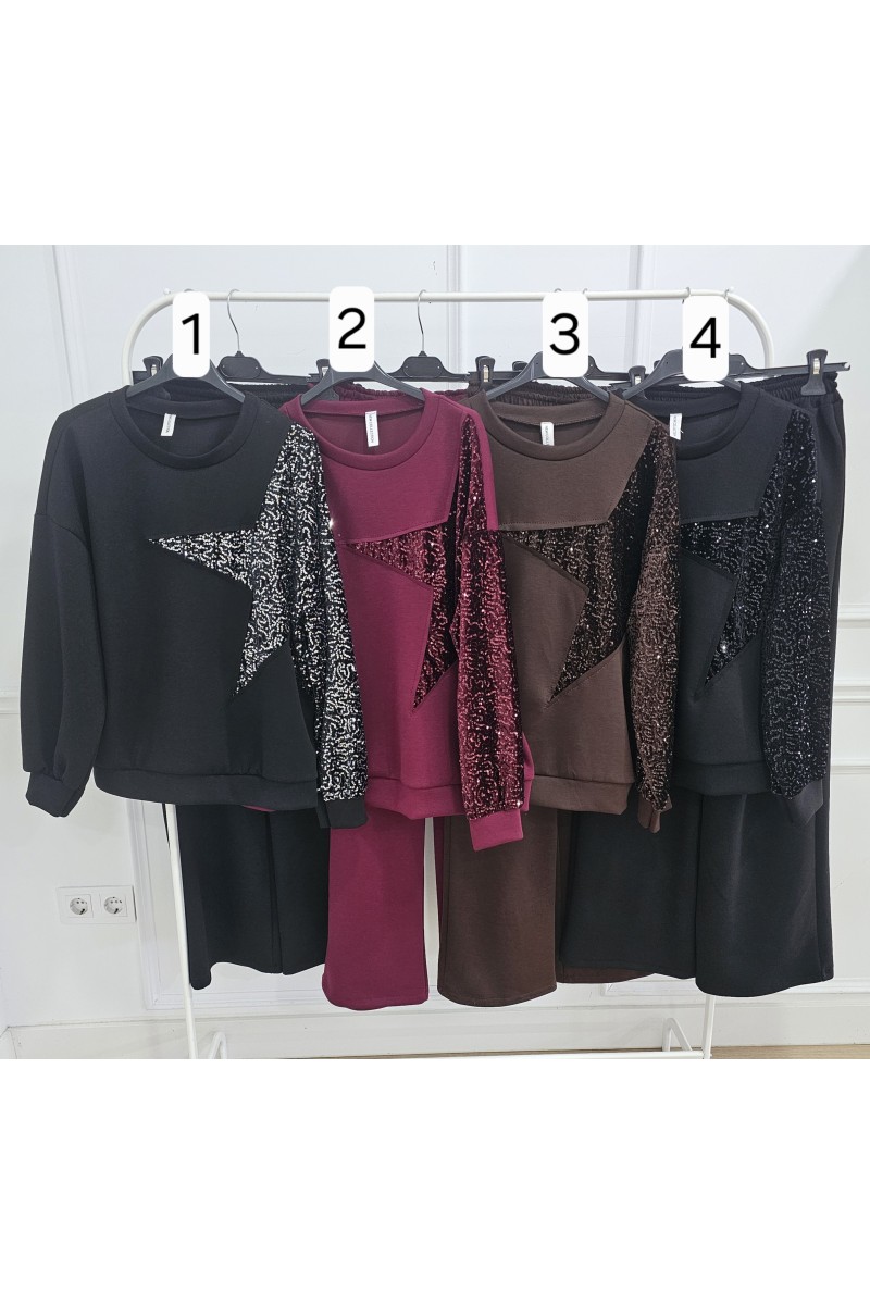 Conjunto sport dobe capa de aire estrella glitters