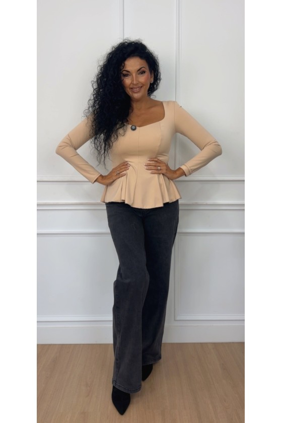 Top peplum sara manga larga