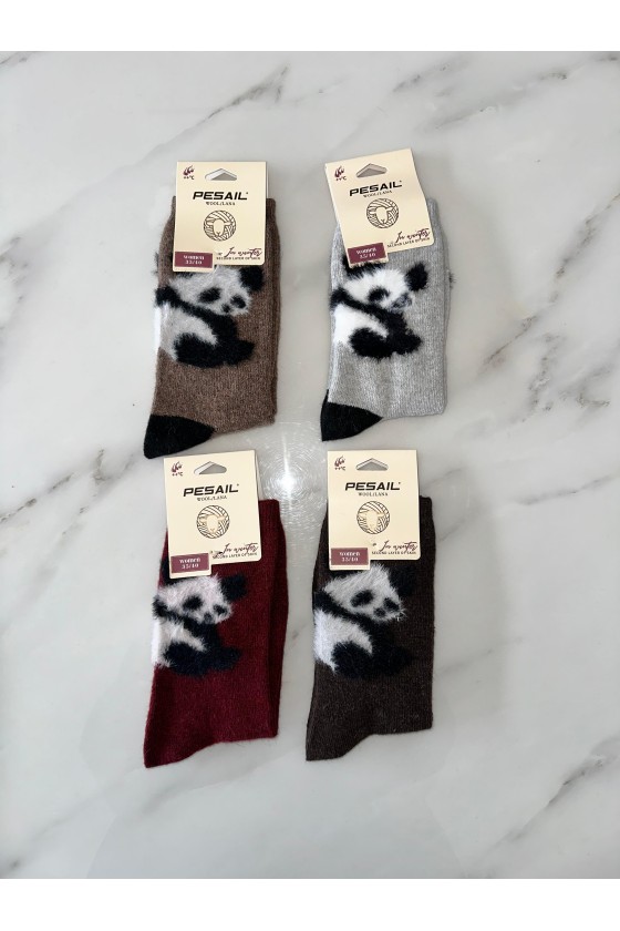 Calcetines lana oso panda pack de 3