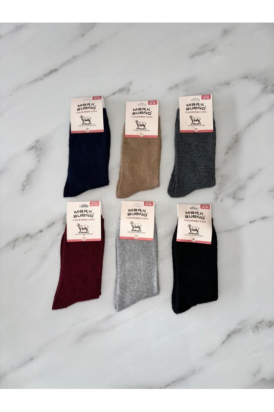 Calcetines lana liso pack de 3