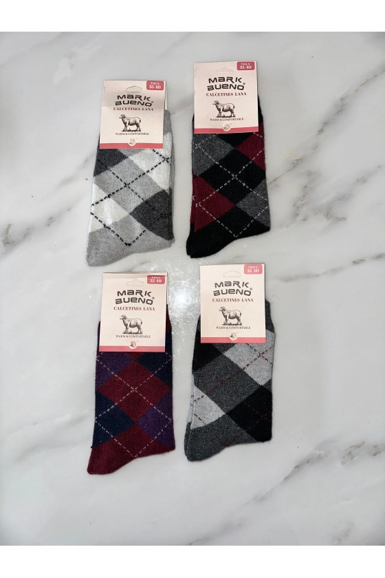 Calcetines lana rombo pack de 3