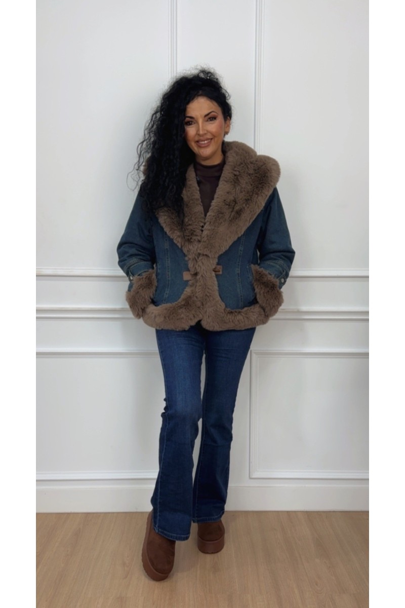 Abrigo vaquero pelo beig