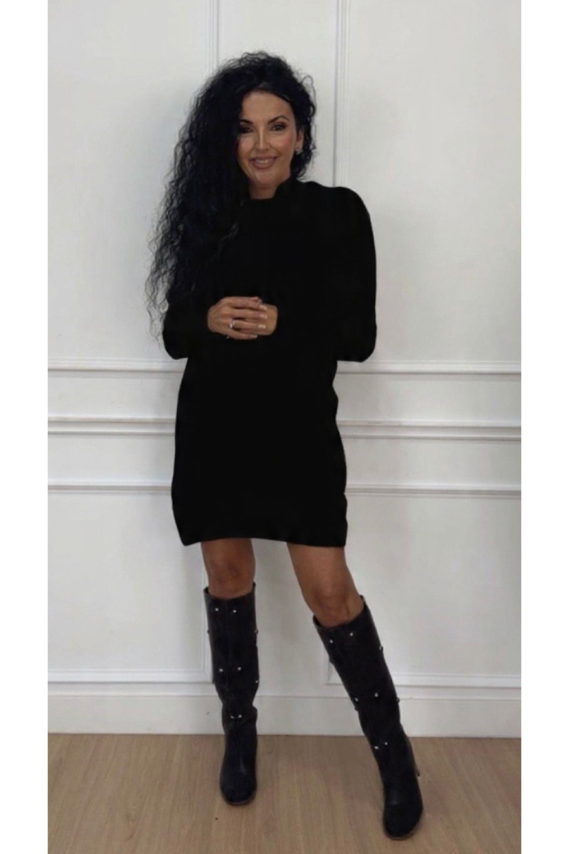 Vestido lana cuello alto