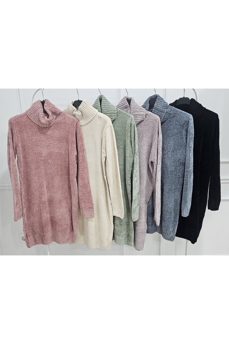 Vestido lana cuello alto