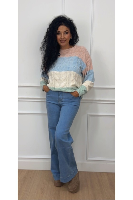 Jersey  trenzado bicolor