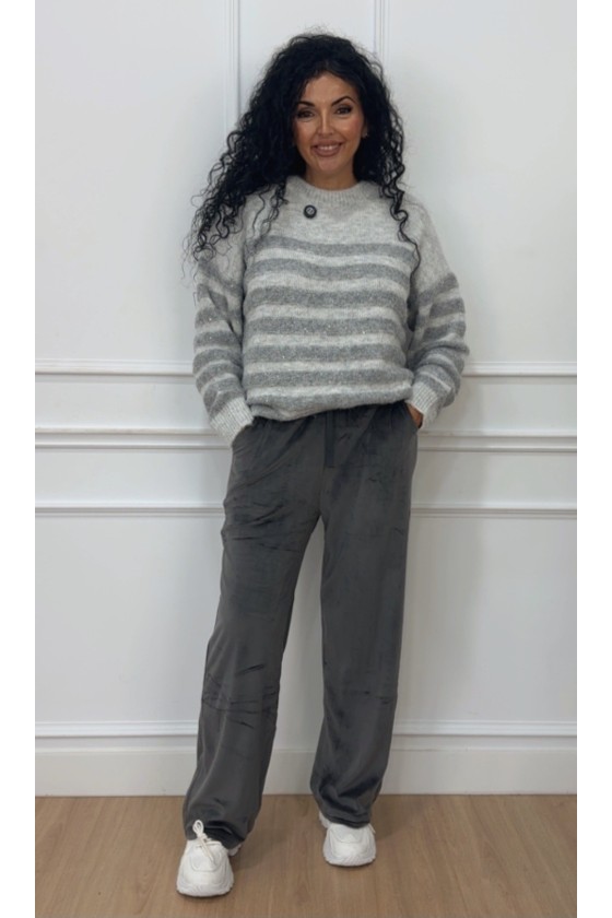 Pantalón sport palazzo terciopelo