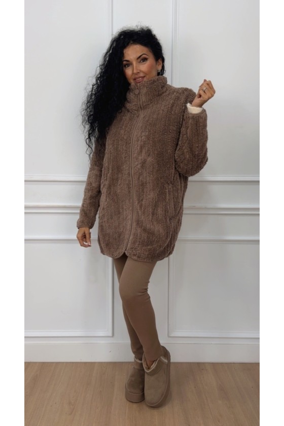 Abrigo borrego cremallera sin capucha