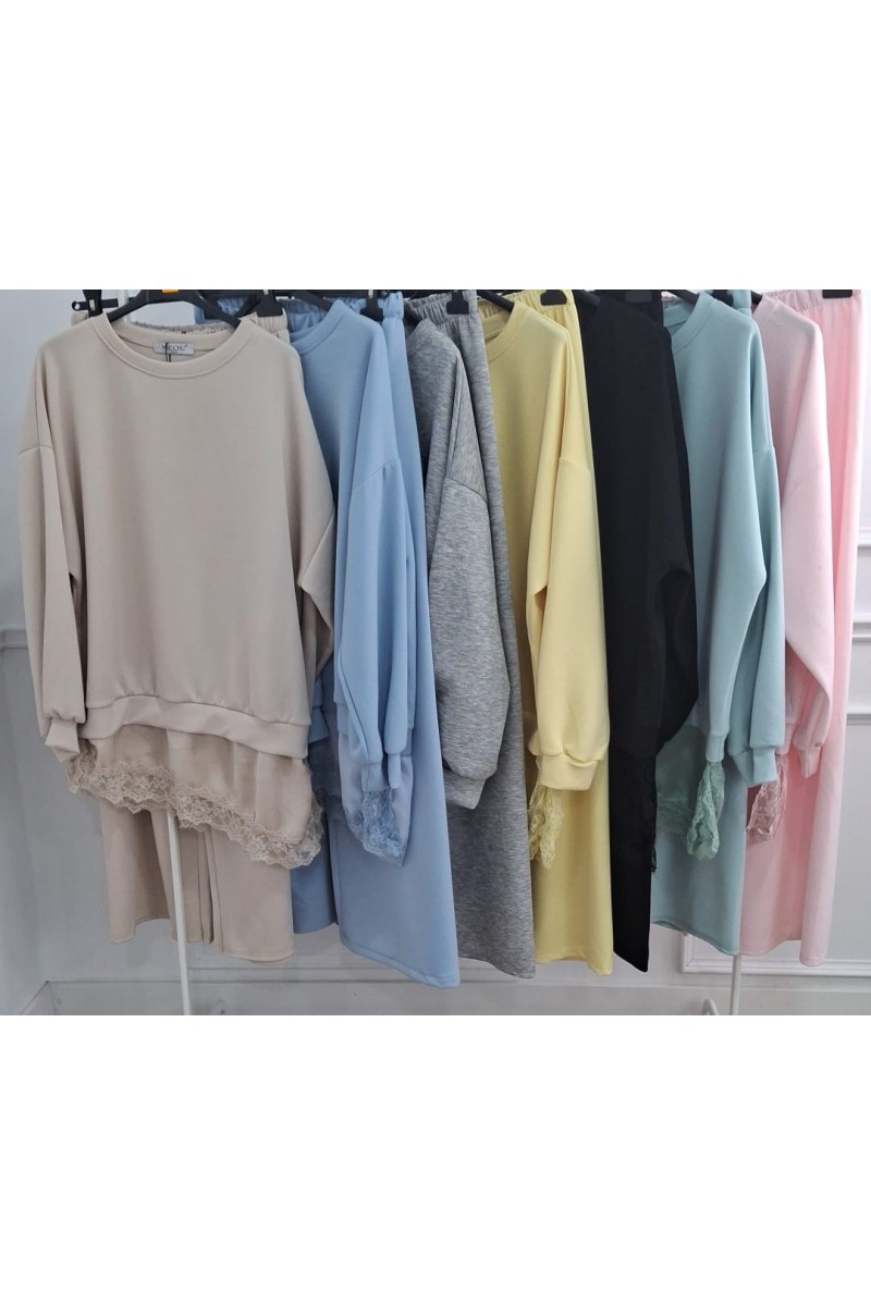 Maxi conjunto doble capa de aire lencero