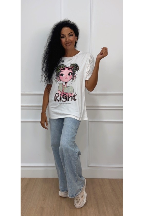 Camiseta strass moño