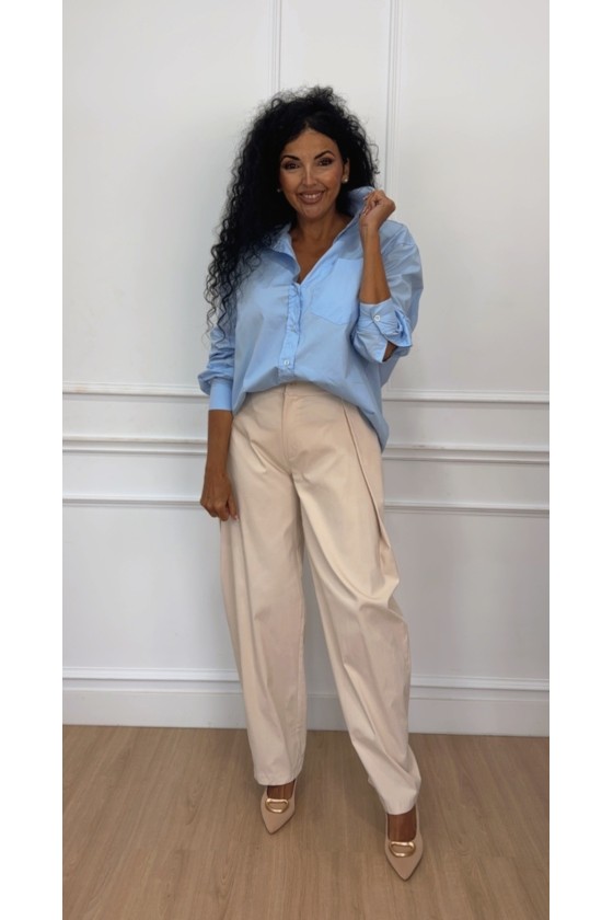 Pantalón pinzas invertida globo