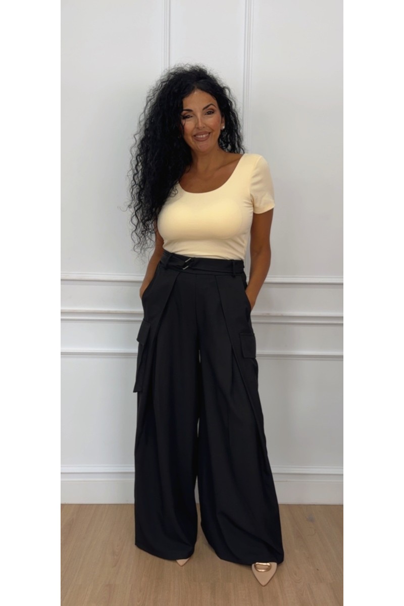 Pantalón pinzas invertida cargo