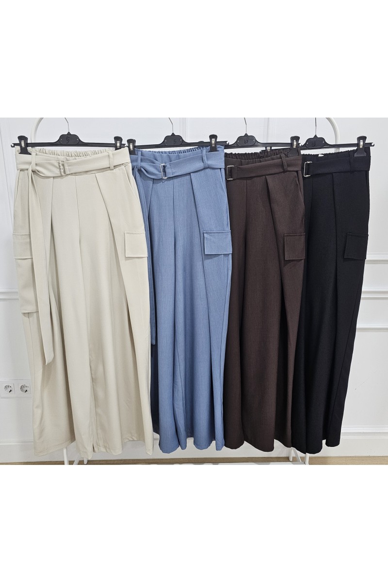 Pantalón pinzas invertida cargo