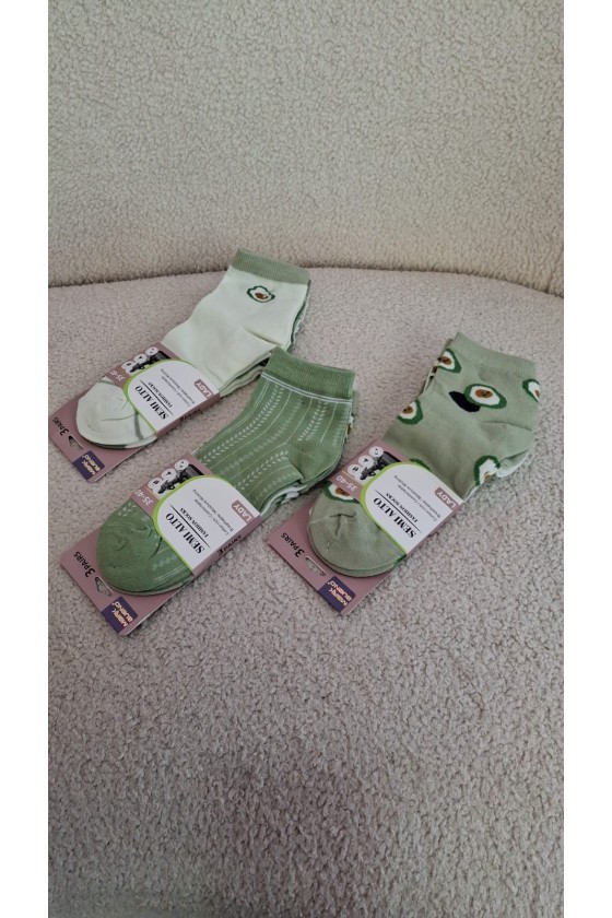 Pack de 3 calcetines aguacate