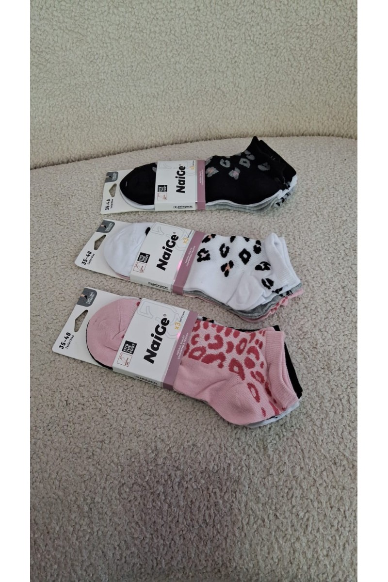 Pack de 3 calcetines animal print