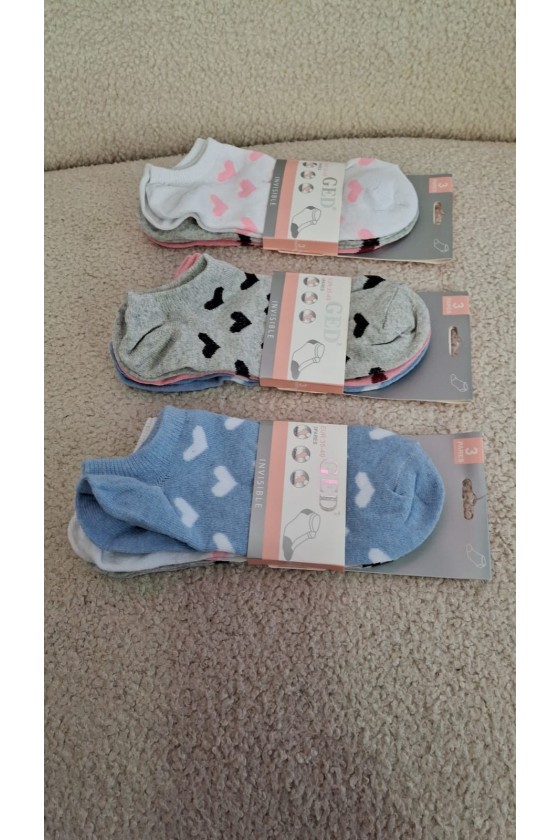Pack de 3 calcetines corazones