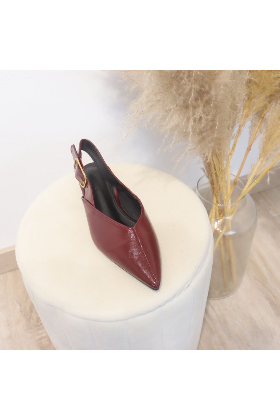 Zapatos destalonado plano burdeos