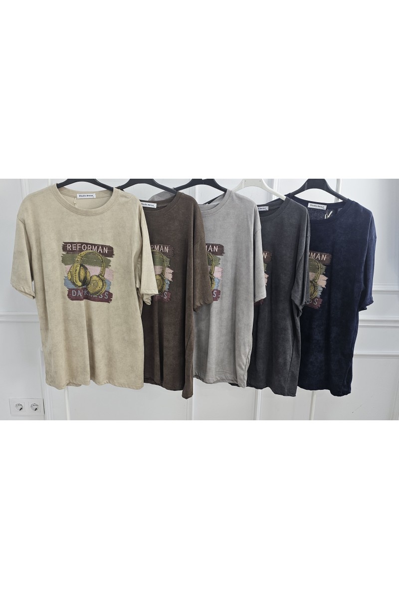 Camiseta lavada casco brilli